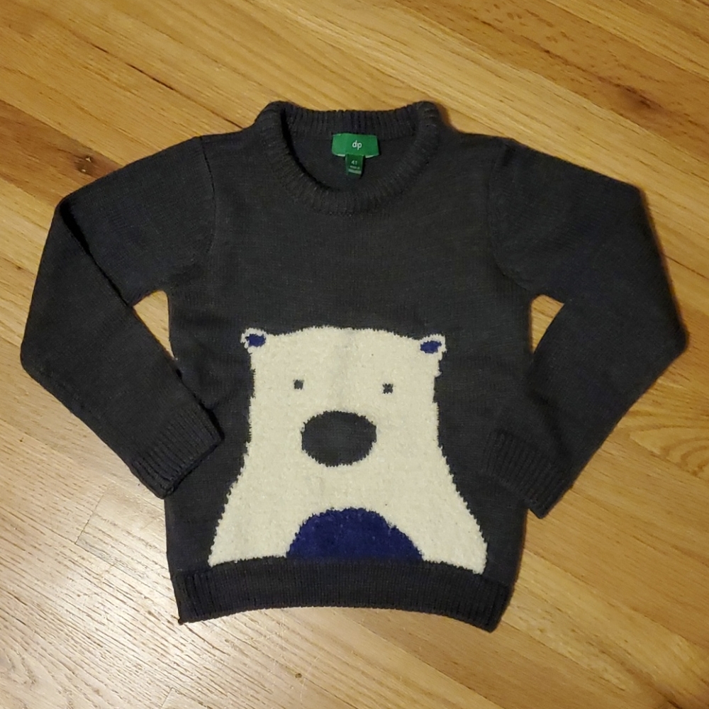 🍭Dip size 4T charcoal grey sweater w/polar bear